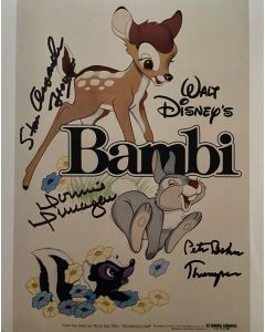 DISNEY Bambi Trio signed 8x10 Donnie Dunagan, Stan Alexander, Peter Behn #4