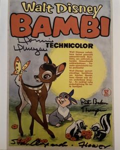 DISNEY Bambi Trio signed 8x10 Donnie Dunagan, Stan Alexander, Peter Behn #5