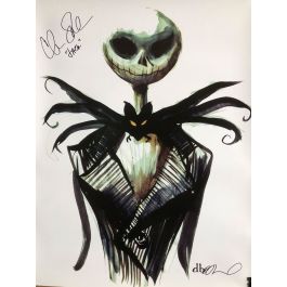 Nightmare Before Christmas Poster Signed By Chris Sarandon And Dan Berendon